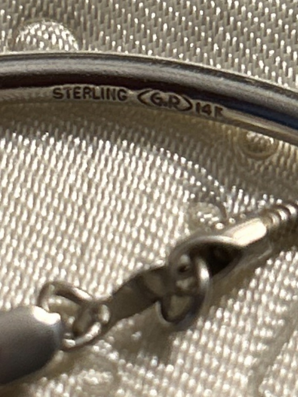 Cape Cod Ball sterling and gold necklace, bangle, and hoop earrings - Picture 7 of 7